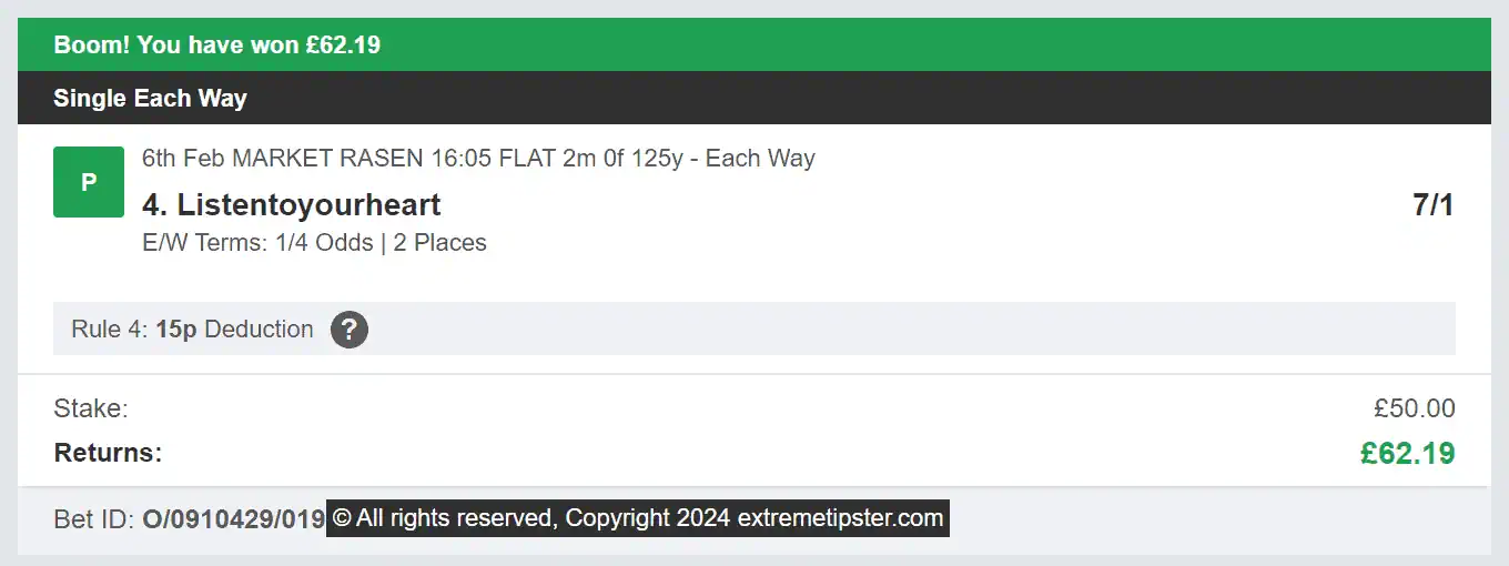 Extreme Tipster - Winner 2 - 2024-02-06