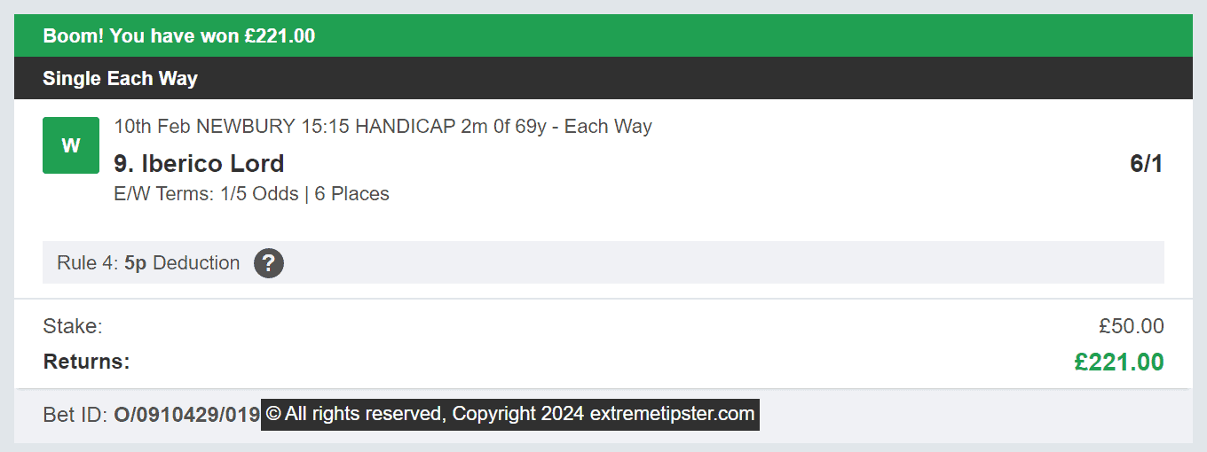 Extreme Tipster - Winner 2 - 2024-02-10